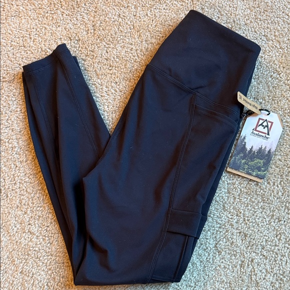Avalanche Pants - Avalanche high waist compression legging pockets black pants pull on medium